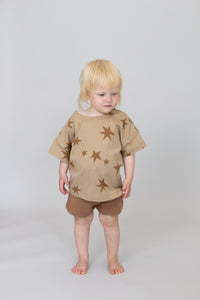 Loose fit Boxy T-shirt Stars Camel, Baby