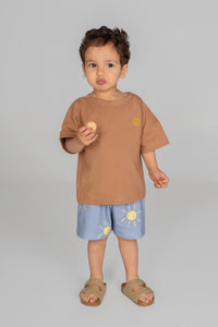 Loose fit T-shirt Tan Yellow Logo - Baby