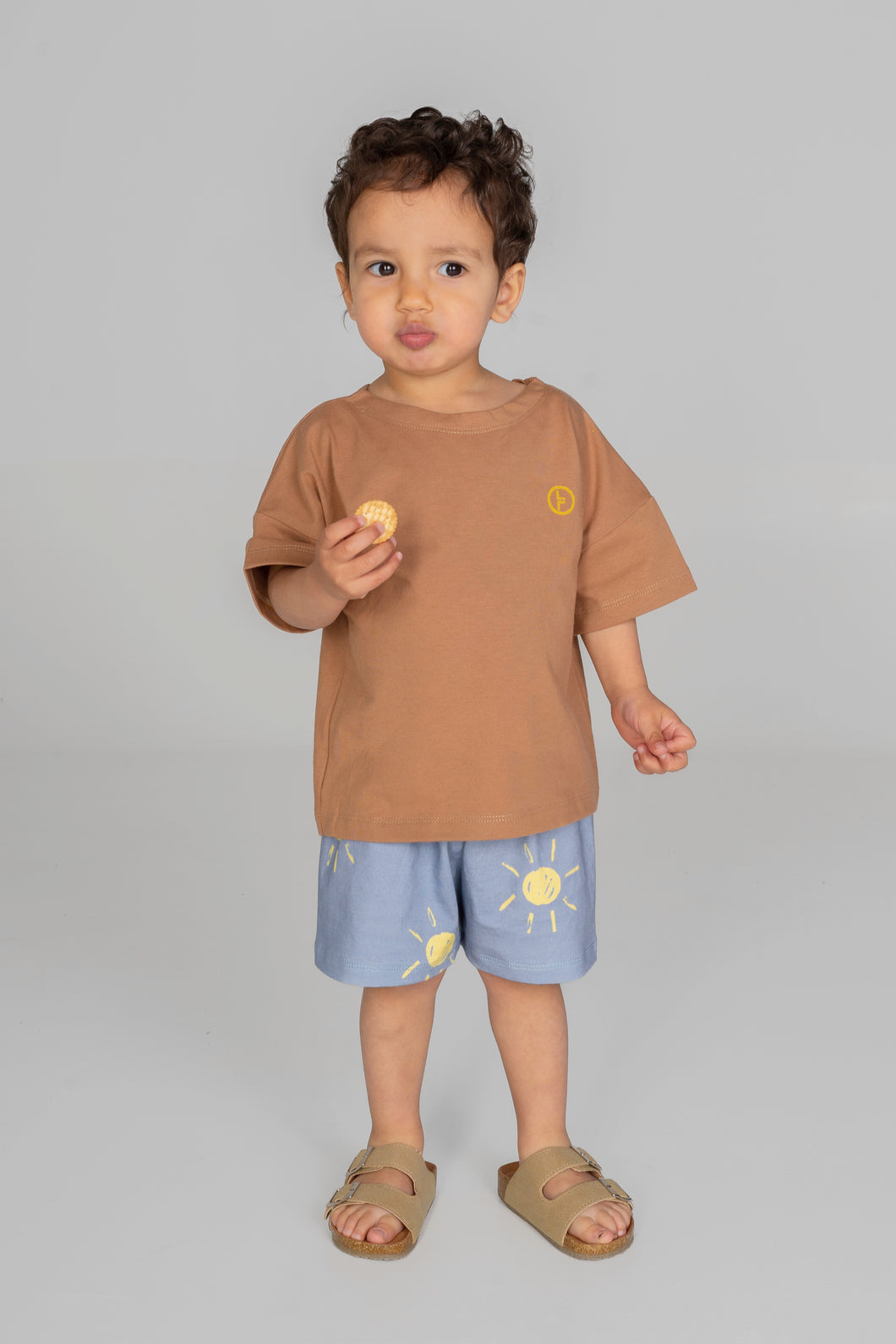 Loose fit T-shirt Tan Yellow Logo - Baby