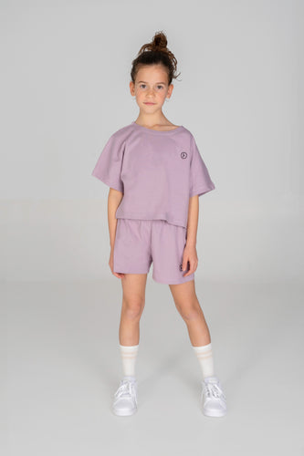 Crop Top Shorts Set Lilac