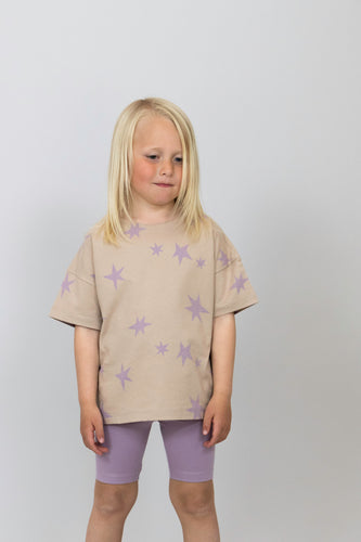 Loose fit Boxy T-shirt Stars Matte Lilac